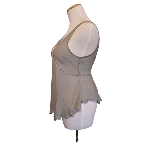 Free People Intimately Top Womens XS Grey Green Crinkle Boho - Picture 2 of 10